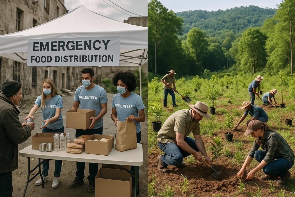 kurzfristige gegen langfristige Hilfe
